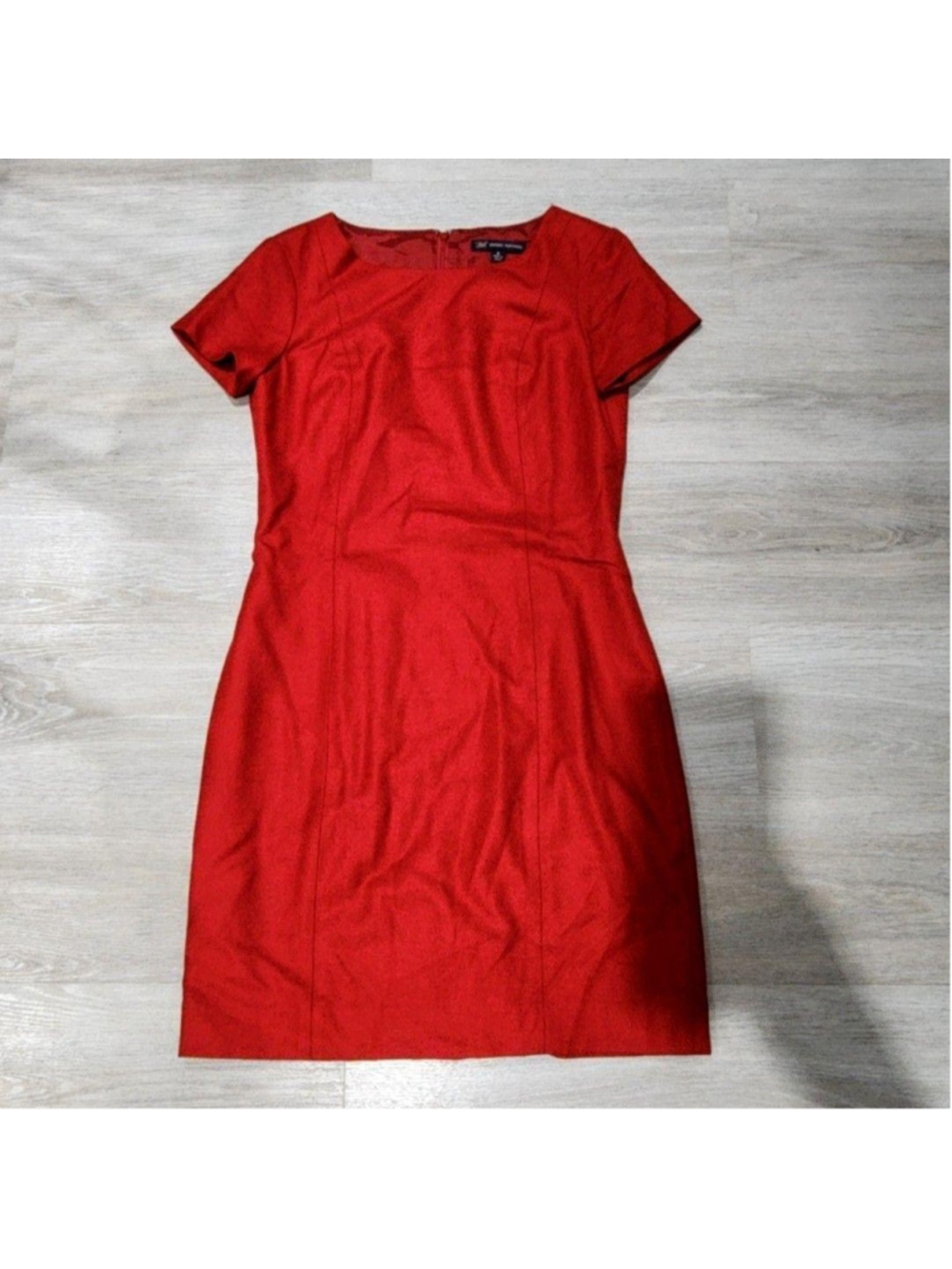 Brooks Brothers 346 Dress Womens 8 Red Wool Blend Sheath Knee Length Lined